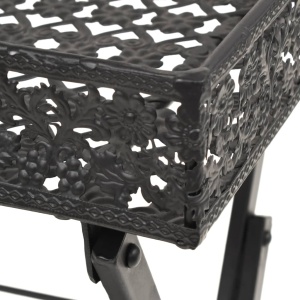 Măsuță de ceai pliabilă stil vintage negru 58x35x72 cm metal - Img 8