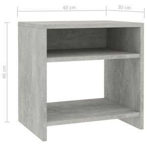 Noptieră, gri beton, 40 x 30 x 40 cm, PAL - Img 5