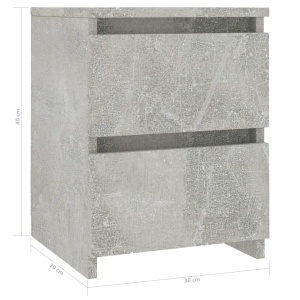 Noptiere, 2 buc., gri beton, 30 x 30 x 40 cm, PAL - Img 5