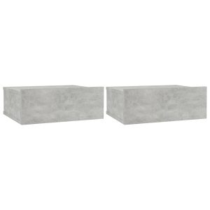 Noptiere suspendate, 2 buc., gri beton, 40x30x15 cm, PAL - Img 2