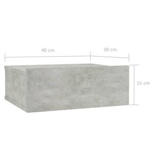 Noptiere suspendate, 2 buc., gri beton, 40x30x15 cm, PAL - Img 6