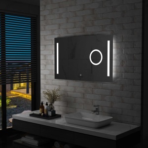 Oglindă cu LED de perete de baie cu senzor tactil, 100 x 60 cm