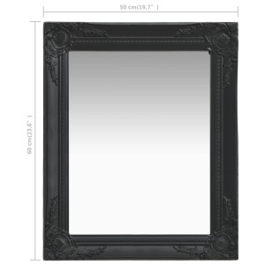 Oglindă de perete in stil baroc, negru, 50 x 60 cm - Img 5