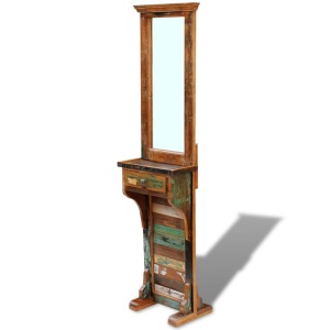 Oglindă pentru hol, lemn reciclat solid, 47 x 23 x 180 cm