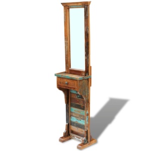 Oglindă pentru hol, lemn reciclat solid, 47 x 23 x 180 cm - Img 4