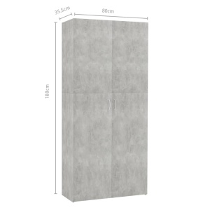 Pantofar, gri beton, 80 x 35,5 x 180 cm, PAL - Img 7
