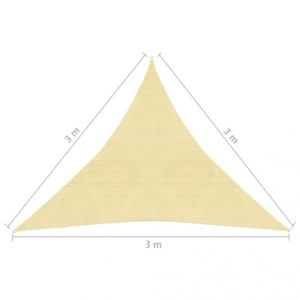Pânză parasolar, bej, 3 x 3 x 3 m, HDPE, 160 g/m² - Img 5