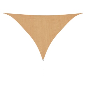 Pânză parasolar din HDPE, triunghiulară 3,6 x 3,6 x 3,6 m, bej