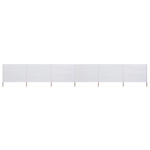 Paravan anti-vânt cu 6 panouri alb nisipiu 800x120 cm textil