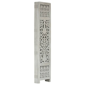 Paravan cameră sculptat manual 5 panouri gri 200x165 cm mango - Img 3