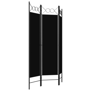 Paravan de cameră cu 3 panouri, negru, 120 x 180 cm - Img 3