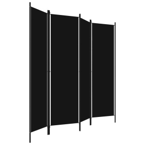 Paravan de cameră cu 4 panouri, negru, 200 x 180 cm - Img 3