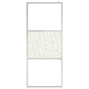 Paravan de duș walk-in, 80 x 195 cm, sticlă ESG, model piatră - Img 3