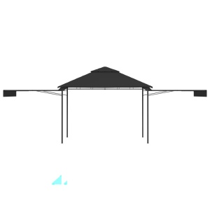Pavilion cu acoperiș dublu extins 3x3x2,75 m antracit 180 g/m² - Img 8