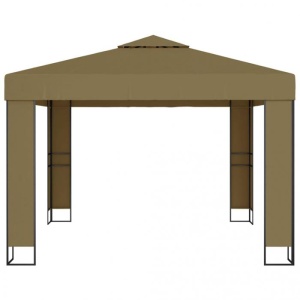 Pavilion cu acoperiș dublu, gri taupe, 3 x 3 x 2,7 m, 180 g/ - Img 2