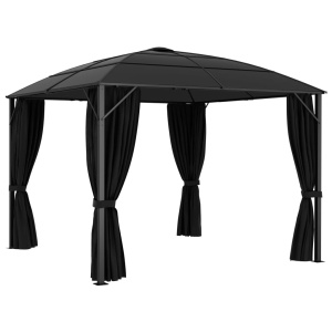 Pavilion cu perdele, antracit, 300 x 300 x 265 cm - Img 5