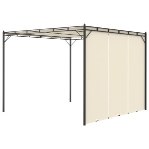 Pavilion de grădină cu perdea laterală, crem, 3x3x2,25 m - Img 4