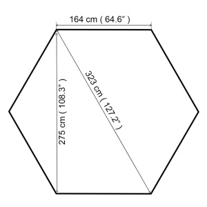 Pavilion marchiză de grădină, cort, hexagonal, 323x265 cm, bej - Img 7