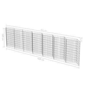 Perete gabion, oțel galvanizat, 450 x 30 x 100 cm - Img 6