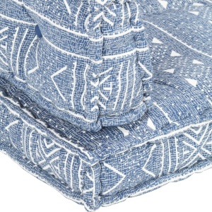 Pernă de canapea din paleți, indigo, textil, petice - Img 3