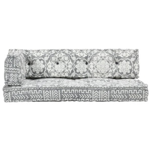 Pernă pentru canapea din paleți, gri deschis, textil, petice - Img 2
