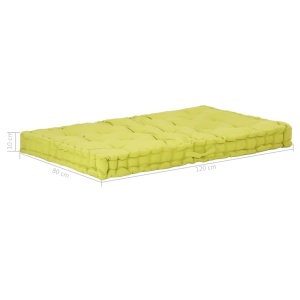 Pernă podea canapea din paleți, verde, 120 x 80 x 10 cm bumbac - Img 6