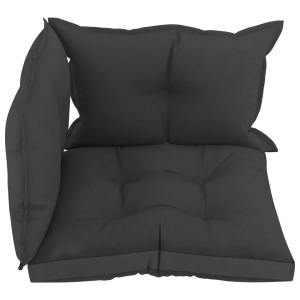 Perne de canapea din paleți, 3 buc., negru, material textil - Img 2