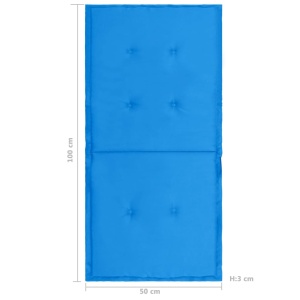 Perne pentru scaun de grădină, 2 buc., albastru, 100x50x3 cm - Img 6