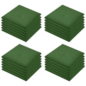 Plăci de protecție la cădere 24 buc, verde, 50x50x3 cm, cauciuc - Img 2