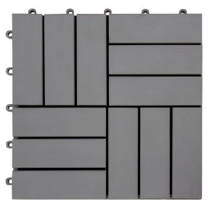 Plăci pardoseală, 10 buc., gri, 30x30 cm, lemn masiv de acacia - Img 3