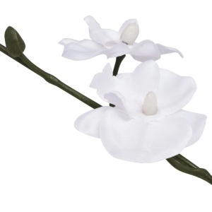 Plantă artificială orhidee cu ghiveci, 30 cm, alb - Img 2