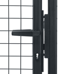Poartă de gard din plasă, gri, 100 x 225 cm, oțel galvanizat - Img 4