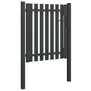 Poartă de gard grădină, antracit, 1 x 1,5 m, oțel - Img 2