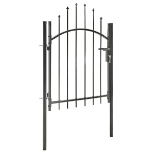 Poartă de grădină, negru, 1 x 1,5 m, oțel - Img 2