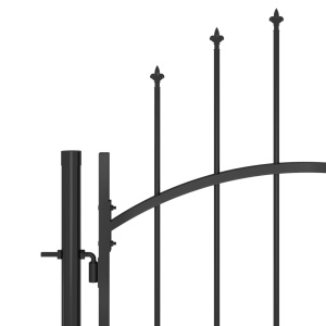 Poartă de grădină, negru, 1 x 2,5 m, oțel - Img 3
