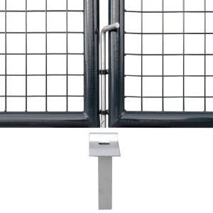 Poartă din plasă grădină, oțel galvanizat, 400 x 175 cm, gri - Img 4