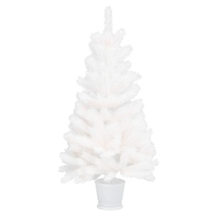 Pom de Crăciun artificial, ace cu aspect natural, alb, 90 cm - Img 2