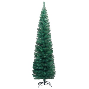 Pom de Crăciun artificial subțire cu suport verde 180 cm PVC - Img 2