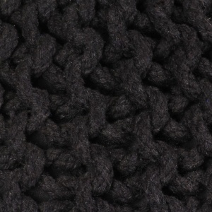 Puf tricotat manual, bumbac, 50 x 35 cm, negru - Img 2