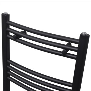 Radiator port-prosop incălzire baie, curbat, 480 x 480 mm, negru - Img 3