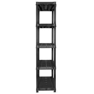 Raft de depozitare cu 5 polițe, negru, 85x40x185 cm, plastic - Img 5