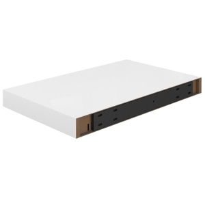 Raft de perete suspendat, alb extralucios, 40x23x3,8 cm, MDF - Img 5