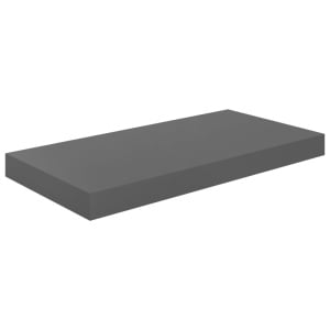 Raft de perete suspendat, gri extralucios, 50x23x3,8 cm, MDF - Img 2