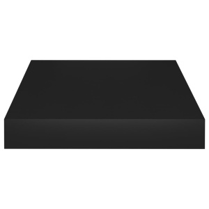 Raft de perete suspendat, negru, 23x23,5x3,8 cm, MDF - Img 4