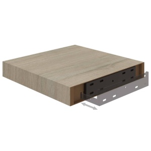 Raft de perete suspendat, stejar, 23x23,5x3,8 cm, MDF - Img 6