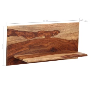 Rafturi de perete, 2 buc., 58x26x20 cm, lemn masiv de sheesham - Img 6