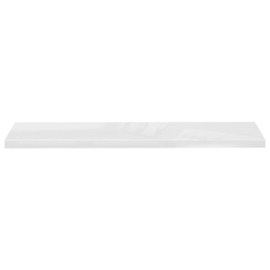 Rafturi de perete, 2 buc., alb extralucios, 120x23,5x3,8 cm MDF - Img 8