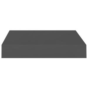 Rafturi de perete, 2 buc., gri extralucios, 23x23,5x3,8 cm, MDF - Img 5