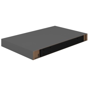 Rafturi de perete, 2 buc., gri extralucios, 40x23x3,8 cm, MDF - Img 6
