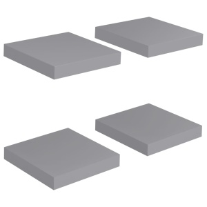 Rafturi de perete, 4 buc., gri, 23 x 23,5 x 3,8 cm, MDF - Img 2